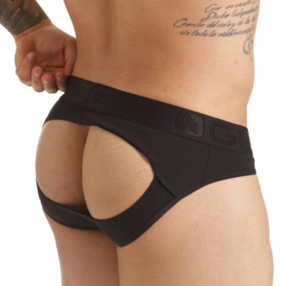 GIGO SCANALING BLACK BRIEF JOCKSTRAP - Picture 7 of 8